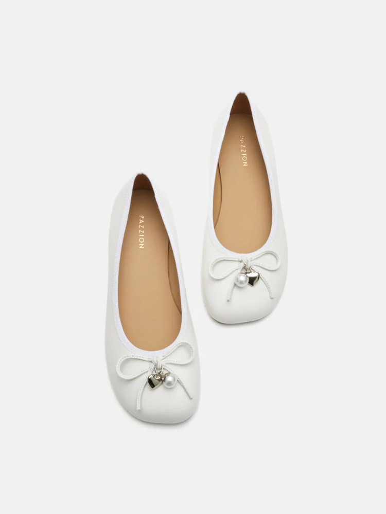 Atomic Heart & Pearl Charm Bow Flats - Image 5