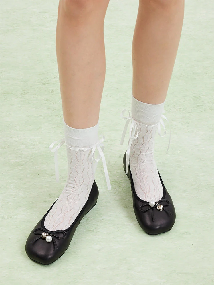 Atomic Heart & Pearl Charm Bow Flats - Image 9
