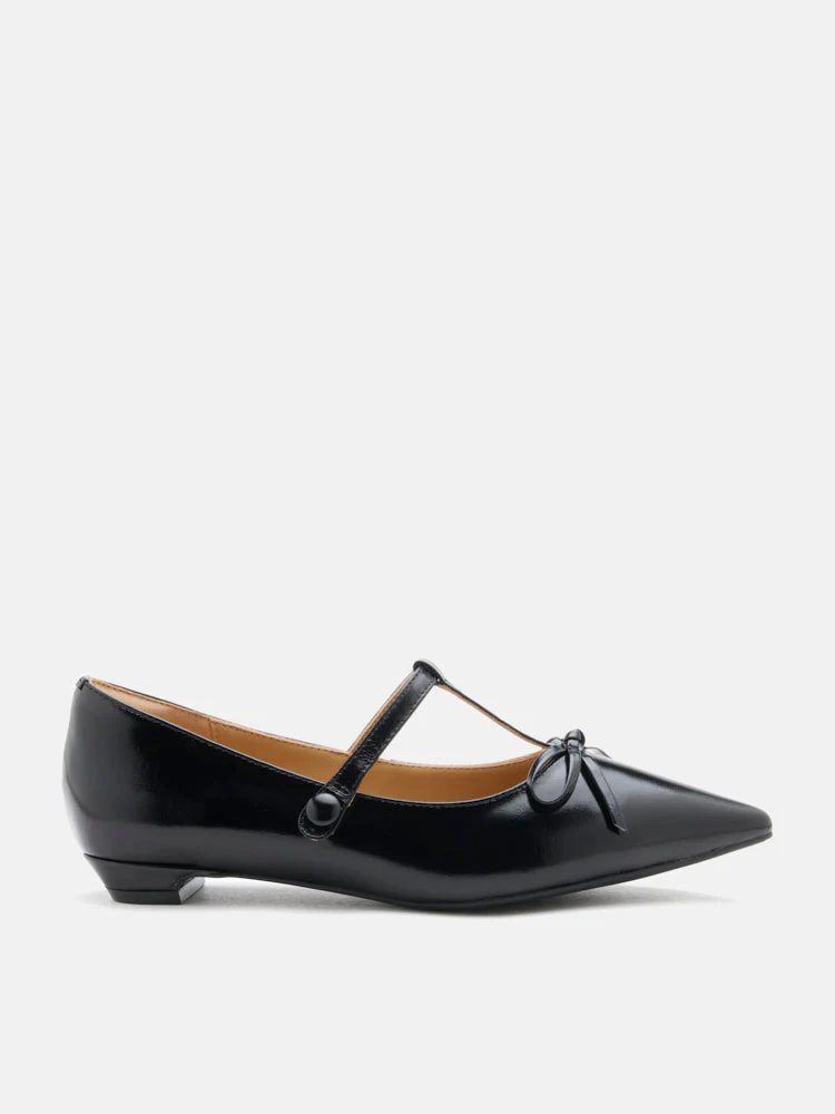 Stevie T-Bar Pointed Toe Bow Flats - Image 8