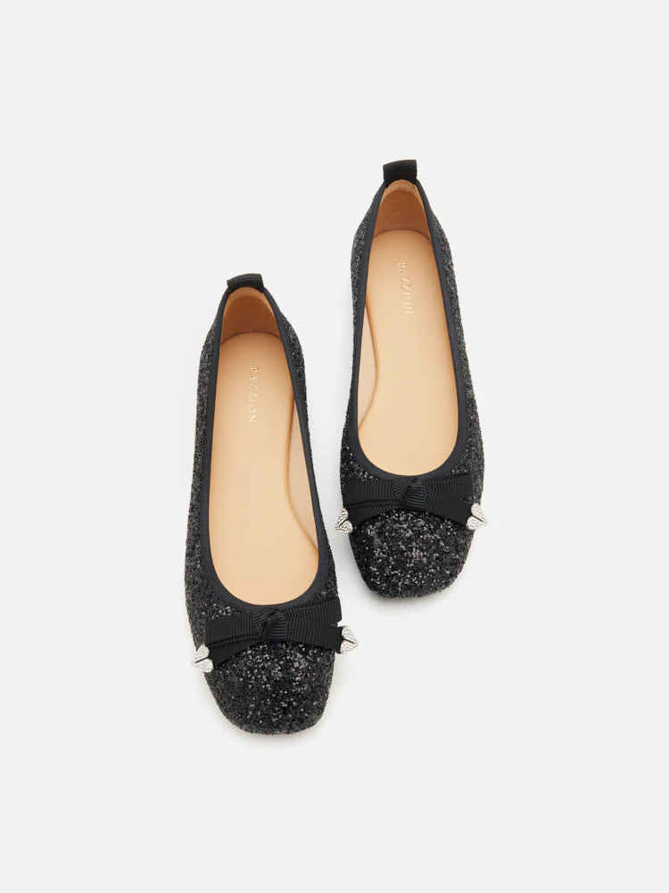 Astoria Glitter Bow Flats - Image 13