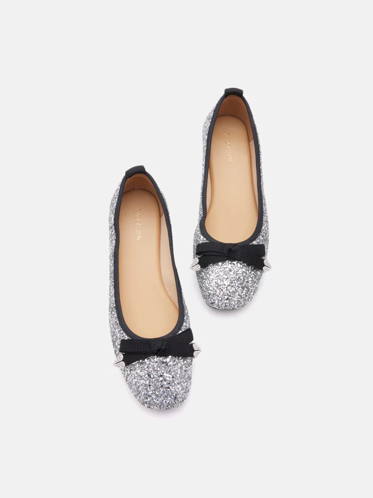 Astoria Glitter Bow Flats - Image 6