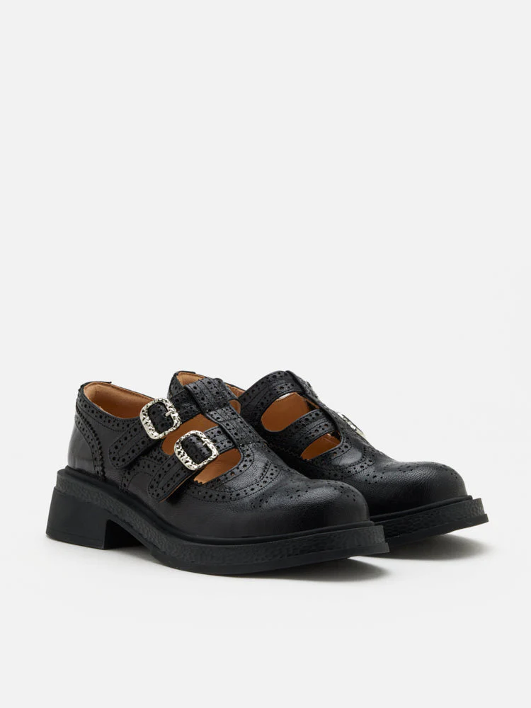 Kimora Double Buckle Brogue Loafers - Image 10