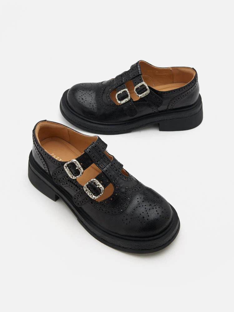 Kimora Double Buckle Brogue Loafers - Image 11