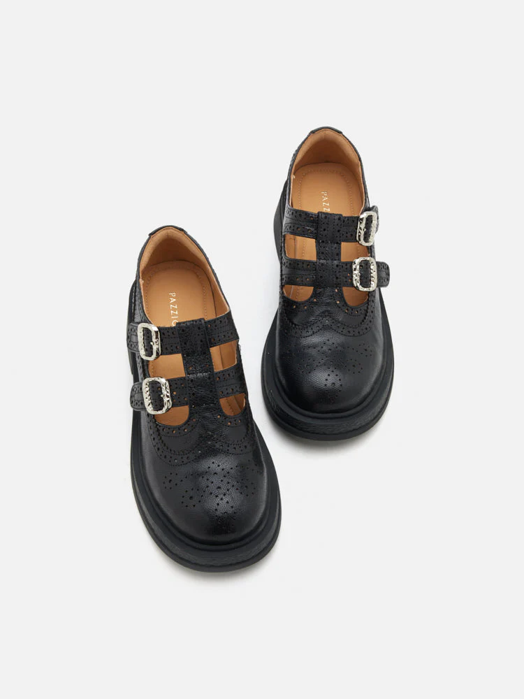 Kimora Double Buckle Brogue Loafers - Image 13