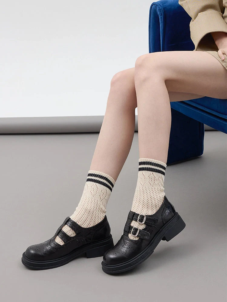 Kimora Double Buckle Brogue Loafers - Image 14