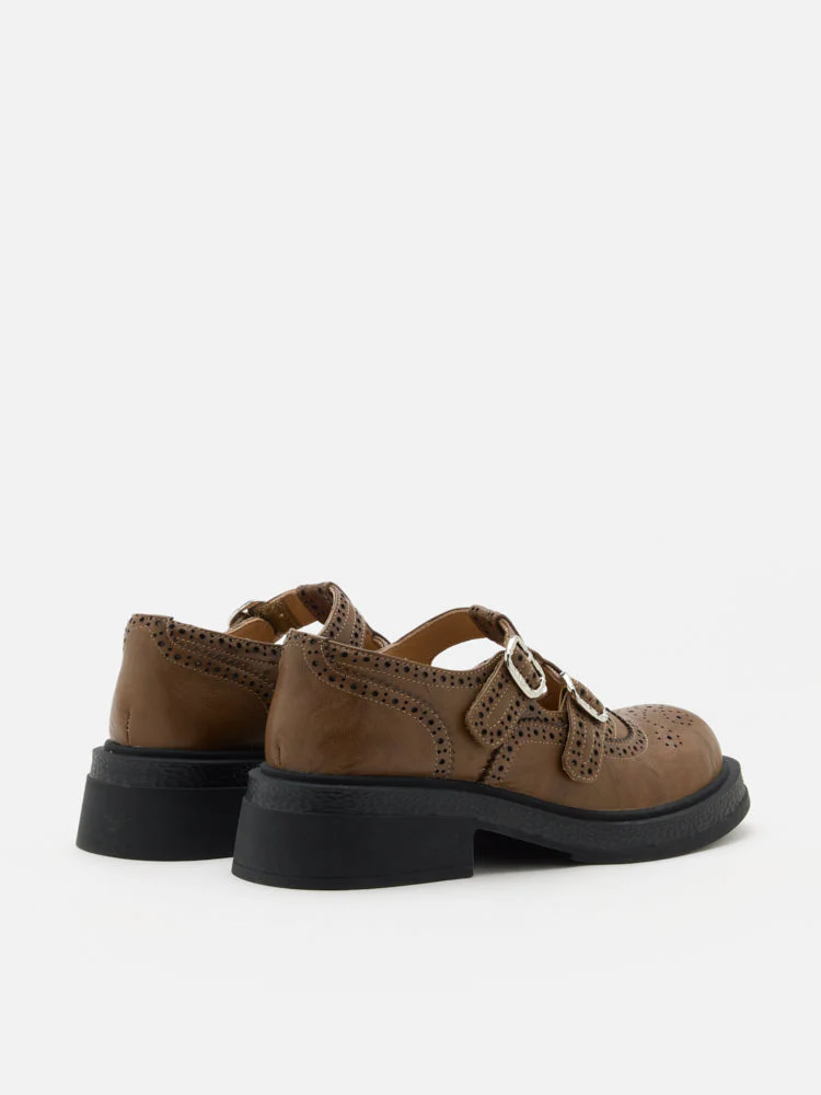 Kimora Double Buckle Brogue Loafers - Image 7