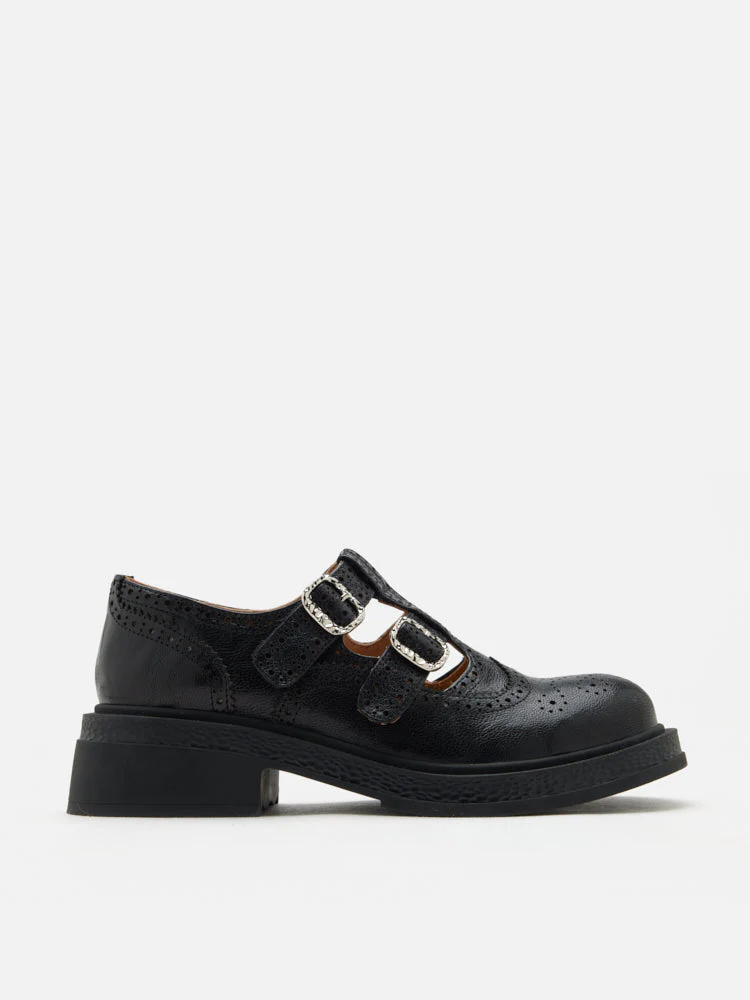 Kimora Double Buckle Brogue Loafers - Image 8