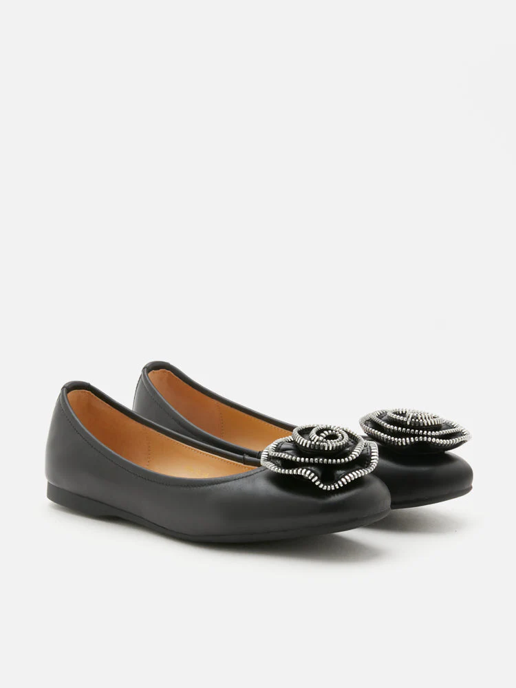 Zosia Zipper Rose Ballet Flats - Image 11