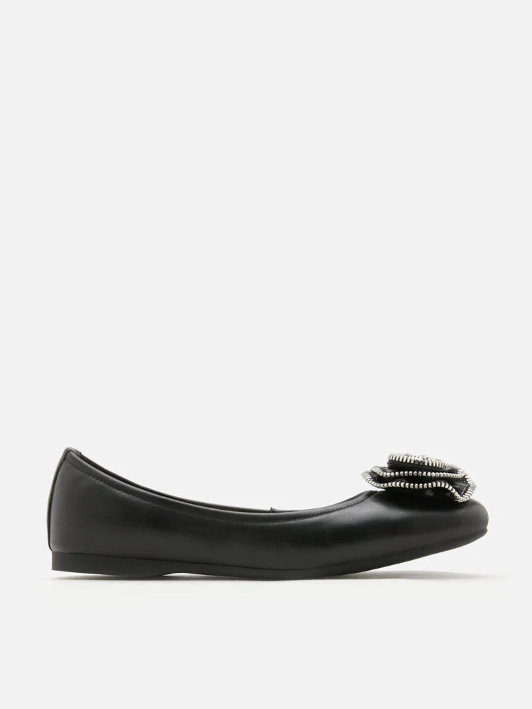 Zosia Zipper Rose Ballet Flats - Image 9