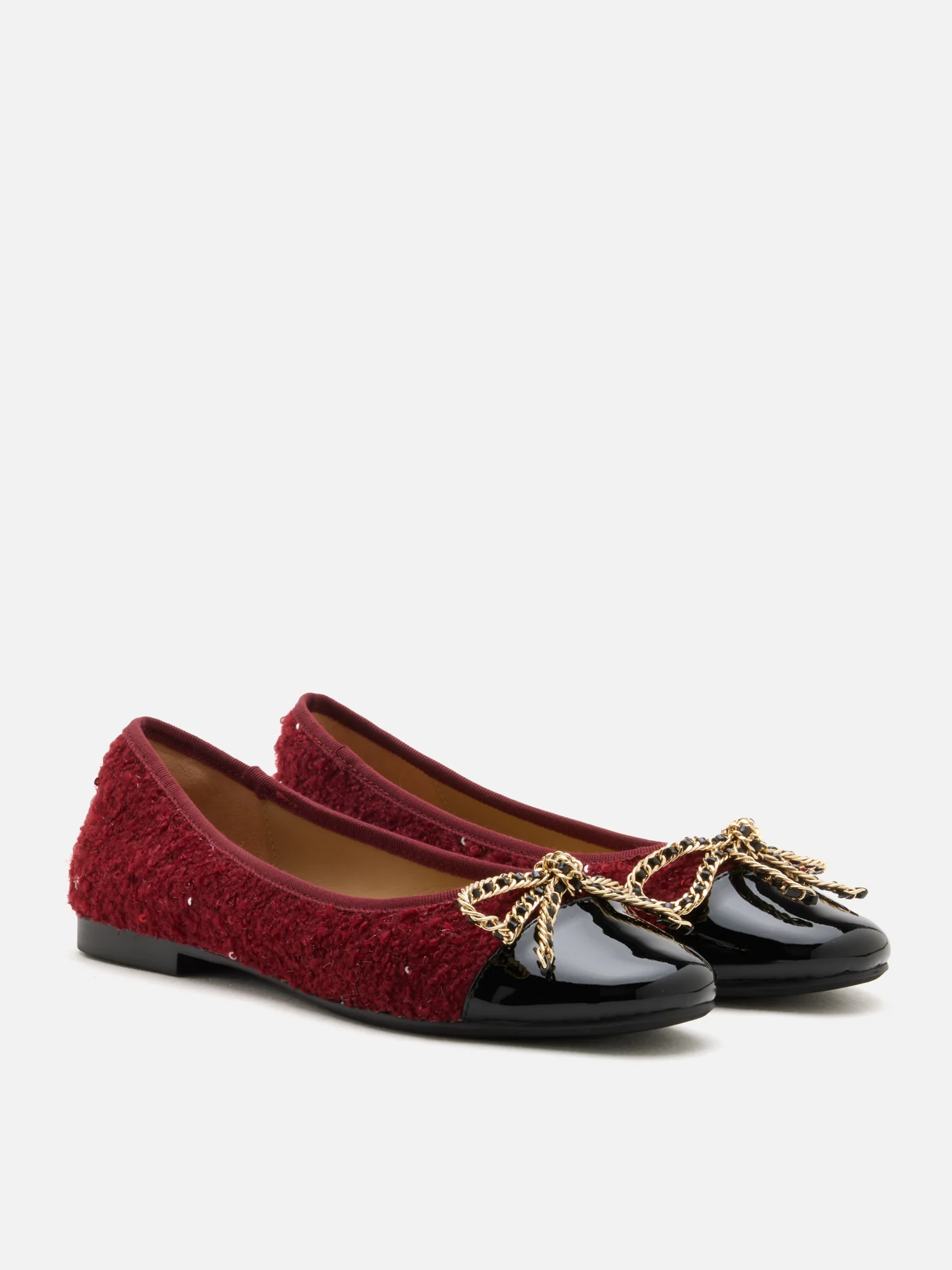 Daisy Tweed Toe Cap Bow Flats - Image 4