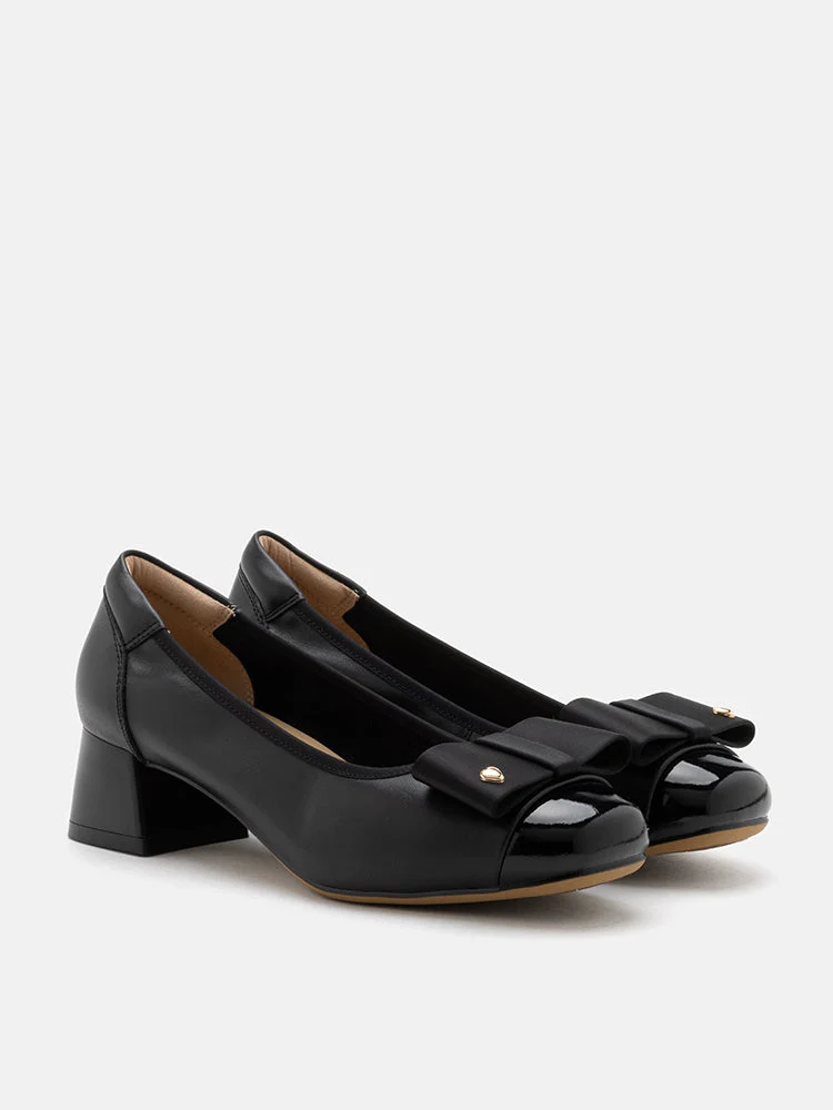 Itzel Love Embellished Bow Low Block Heels - Image 11