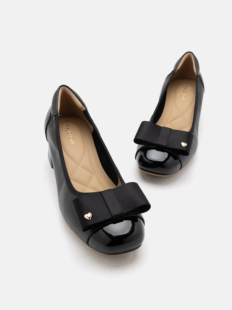 Itzel Love Embellished Bow Low Block Heels - Image 14
