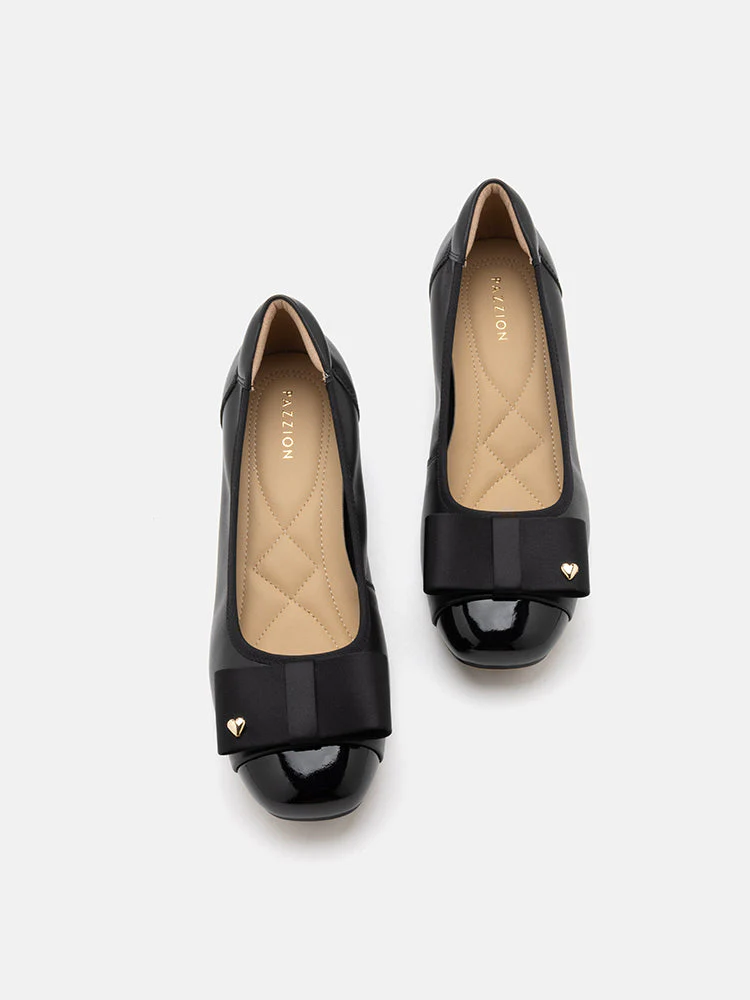 Itzel Love Embellished Bow Low Block Heels - Image 15