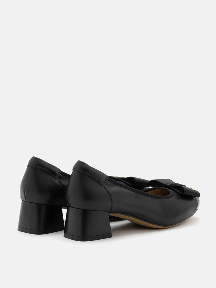 Itzel Love Embellished Bow Low Block Heels - Image 16