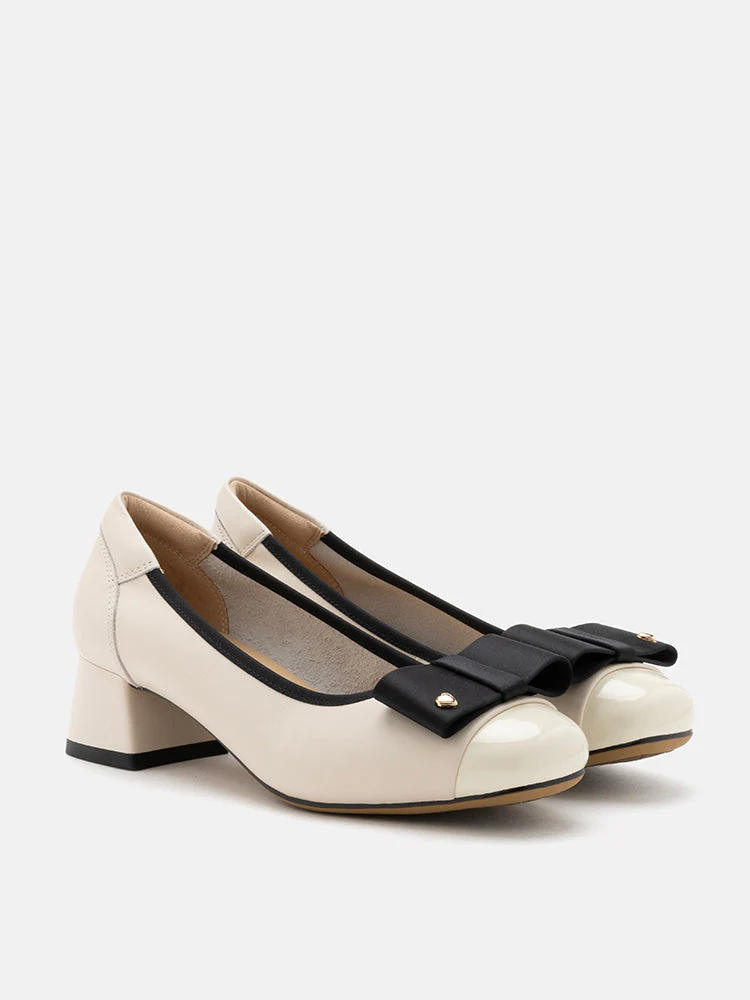 Itzel Love Embellished Bow Low Block Heels - Image 3
