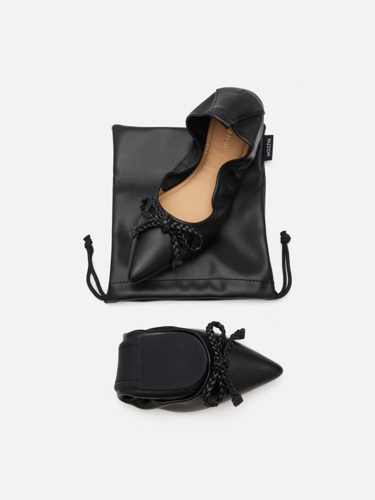 Serena Braided Bow Foldable Flats - Image 11