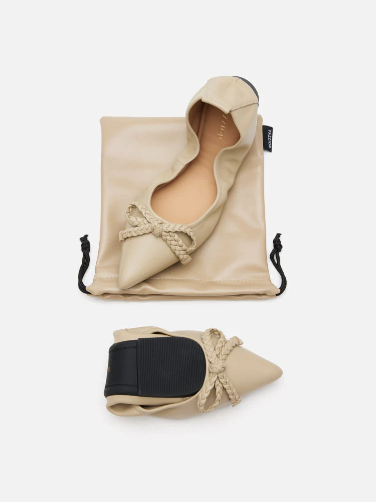 Serena Braided Bow Foldable Flats - Image 4