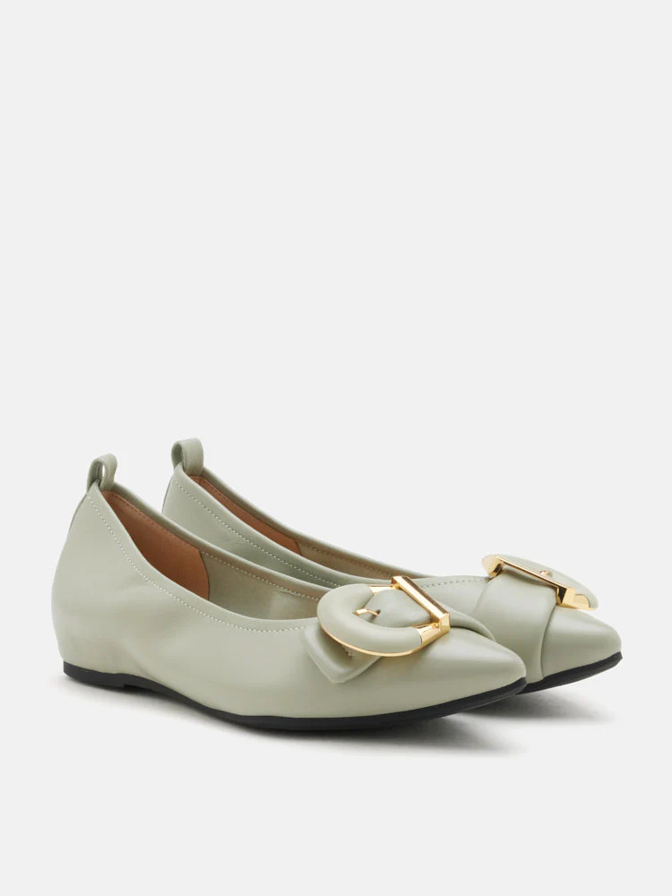 Megan Buckle Pointed Toe Flats - Image 10