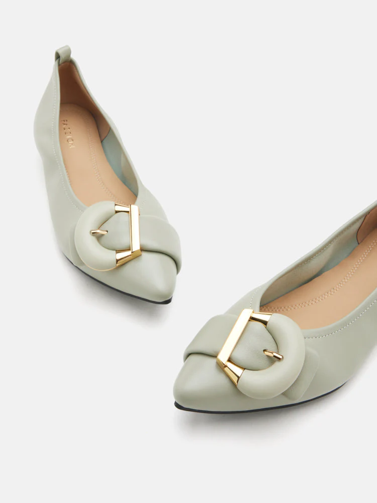 Megan Buckle Pointed Toe Flats - Image 11