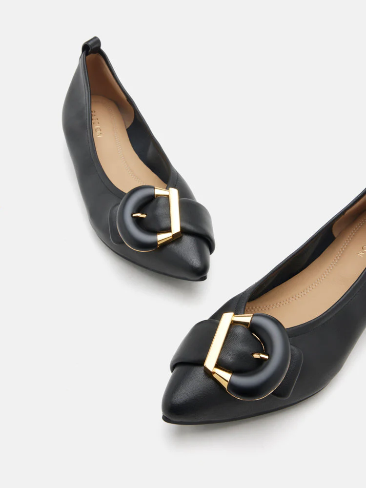 Megan Buckle Pointed Toe Flats - Image 19