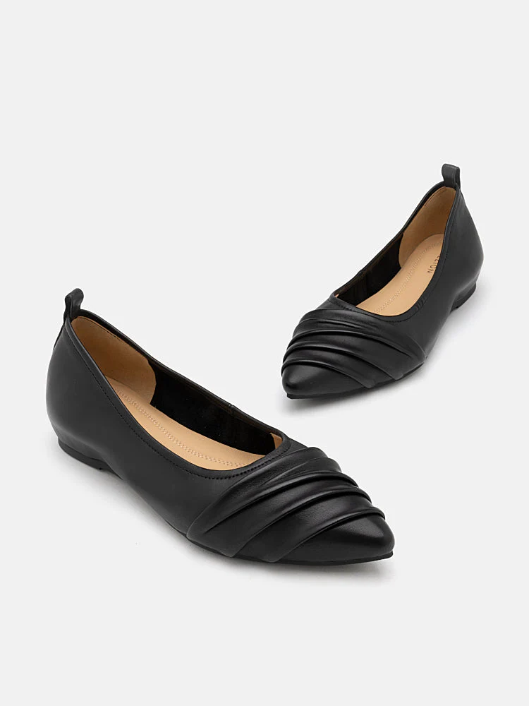 Rylee Ruched Detail Covered Flats - Image 10