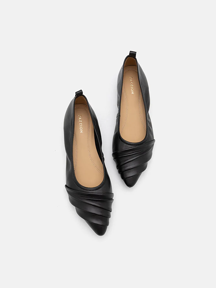 Rylee Ruched Detail Covered Flats - Image 12