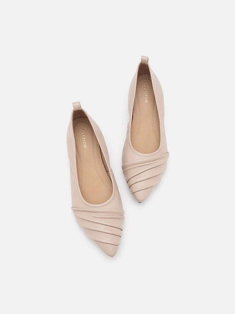 Rylee Ruched Detail Covered Flats - Image 5
