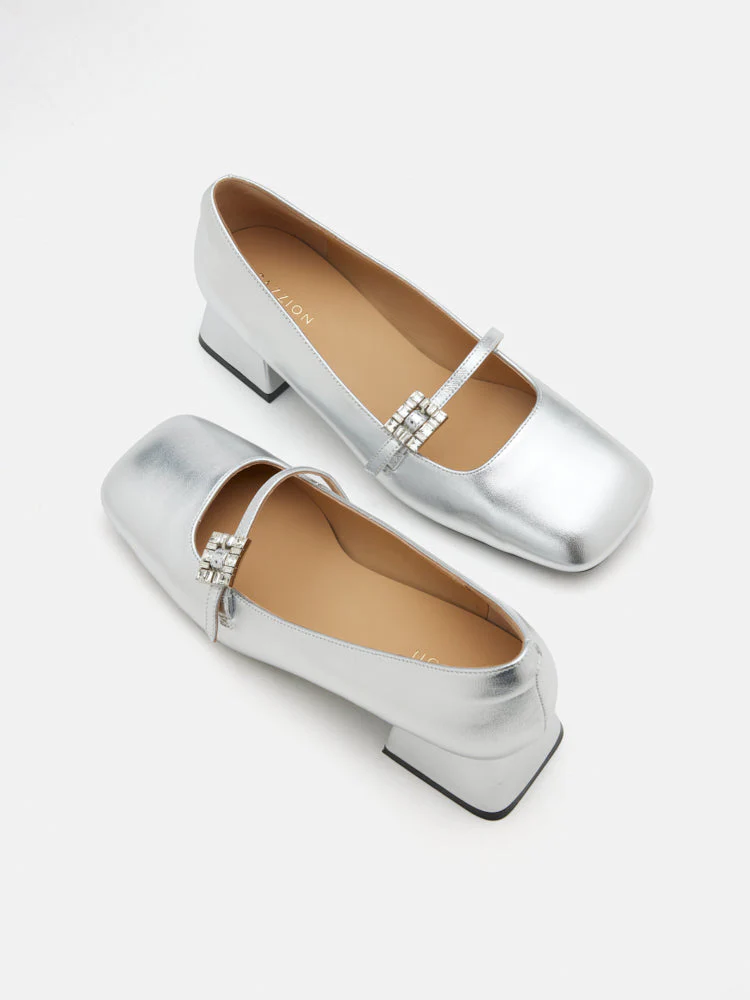 Kamielle Embellished Buckle Mary Jane Heels - Image 4