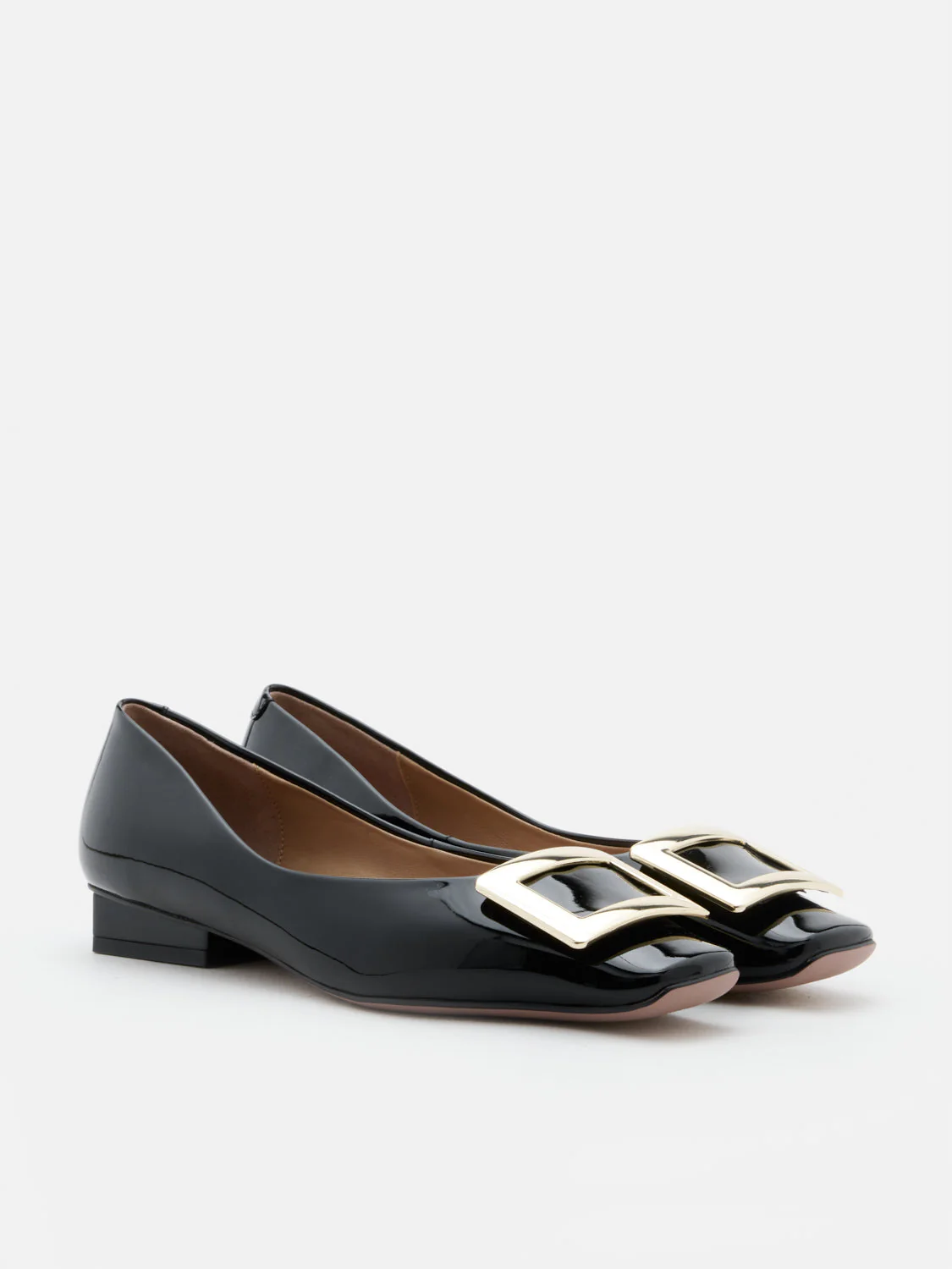 Marlie Buckle Patent Leather Low Heels - Image 13