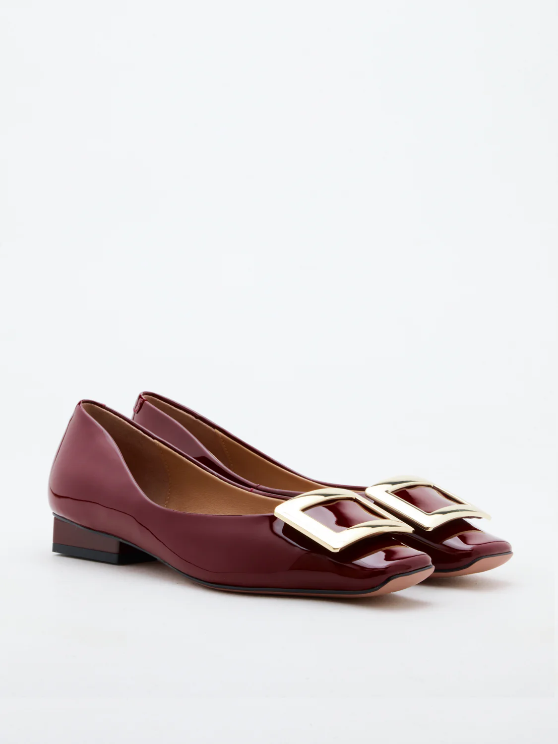 Marlie Buckle Patent Leather Low Heels - Image 3