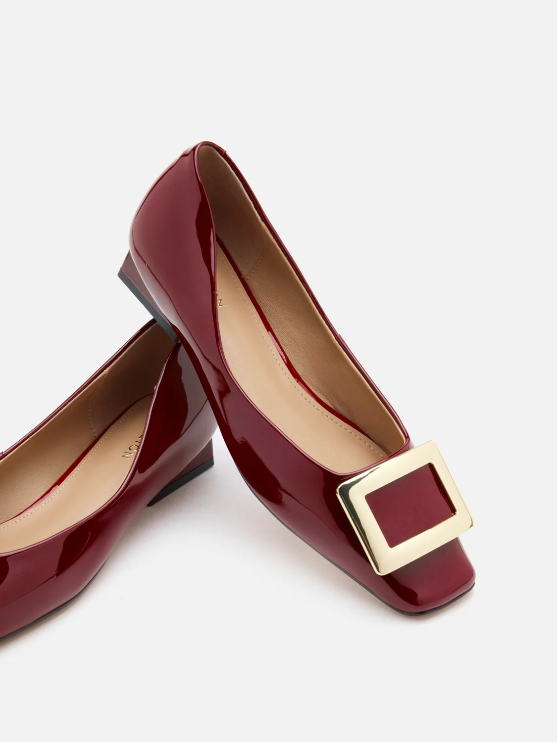 Marlie Buckle Patent Leather Low Heels - Image 4