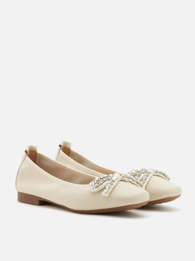 Daphne Diamante Embellished Bow Flats - Image 11