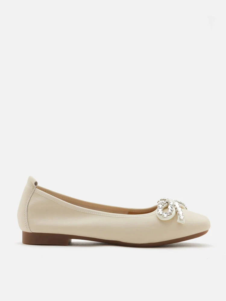 Daphne Diamante Embellished Bow Flats - Image 9