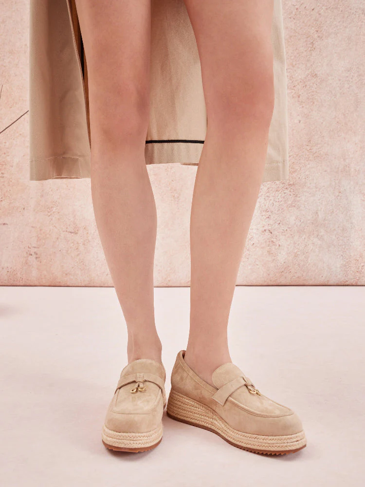Phoenix Knot Detail Suede Espadrille Wedges - Image 7
