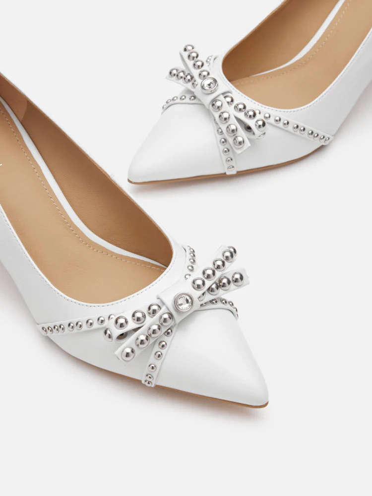 Knox Studded Bow Pointed Toe Heels - Image 11