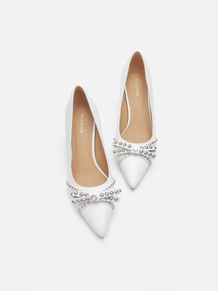Knox Studded Bow Pointed Toe Heels - Image 13
