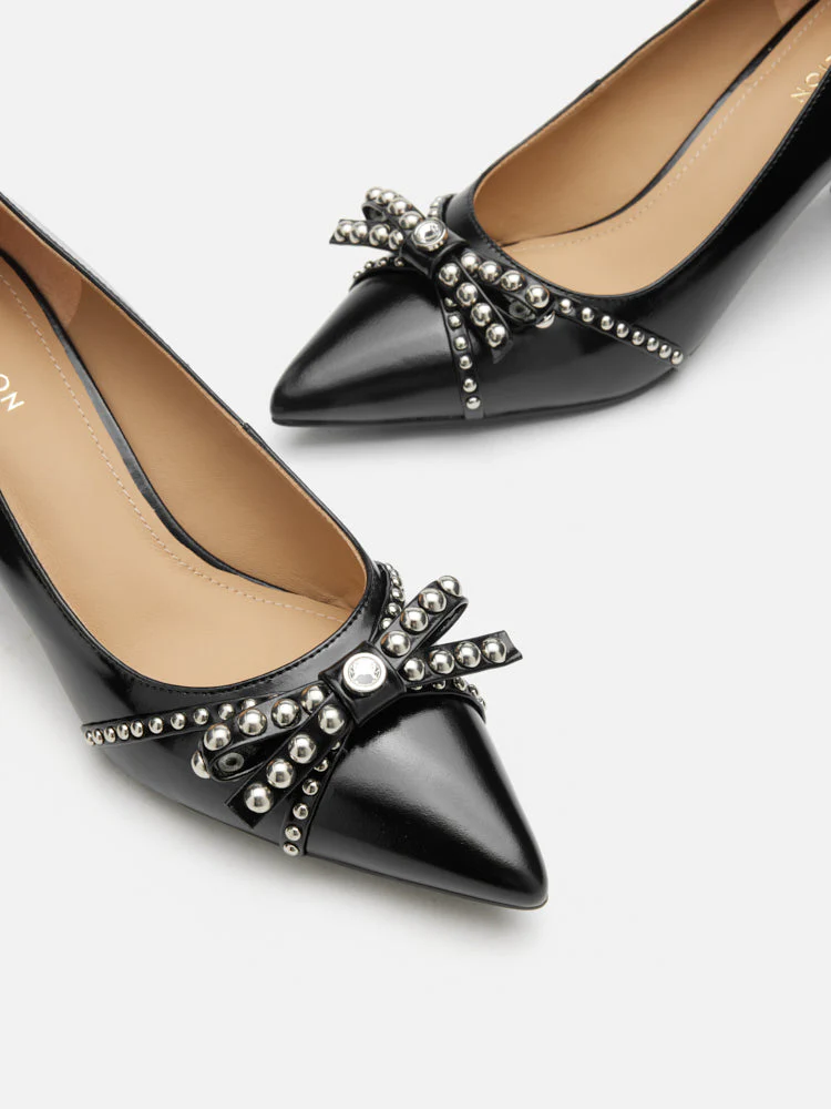 Knox Studded Bow Pointed Toe Heels - Image 4
