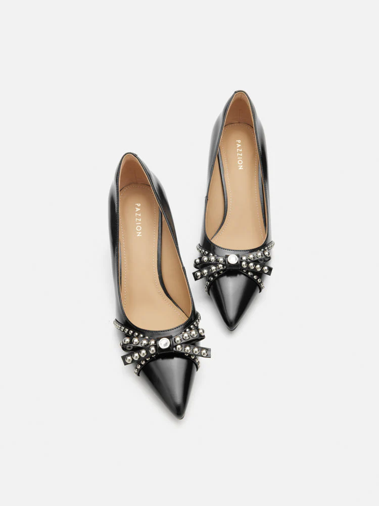 Knox Studded Bow Pointed Toe Heels - Image 6