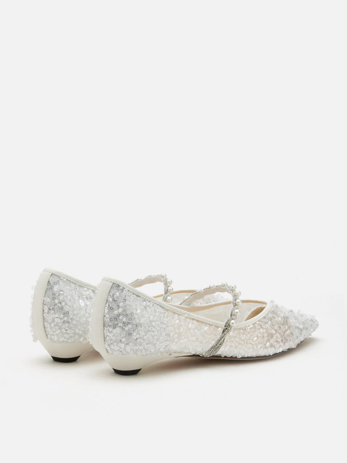 Jemima Embellished Mesh Pointed Toe Flats - Image 15