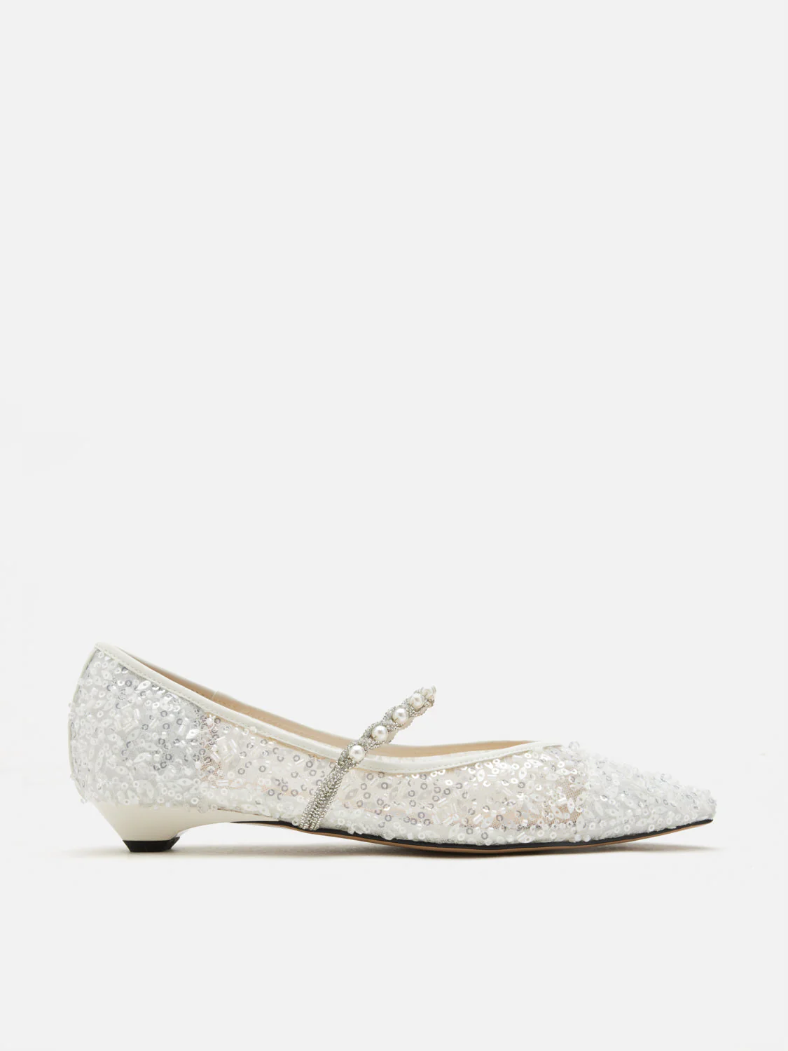 Jemima Embellished Mesh Pointed Toe Flats - Image 8