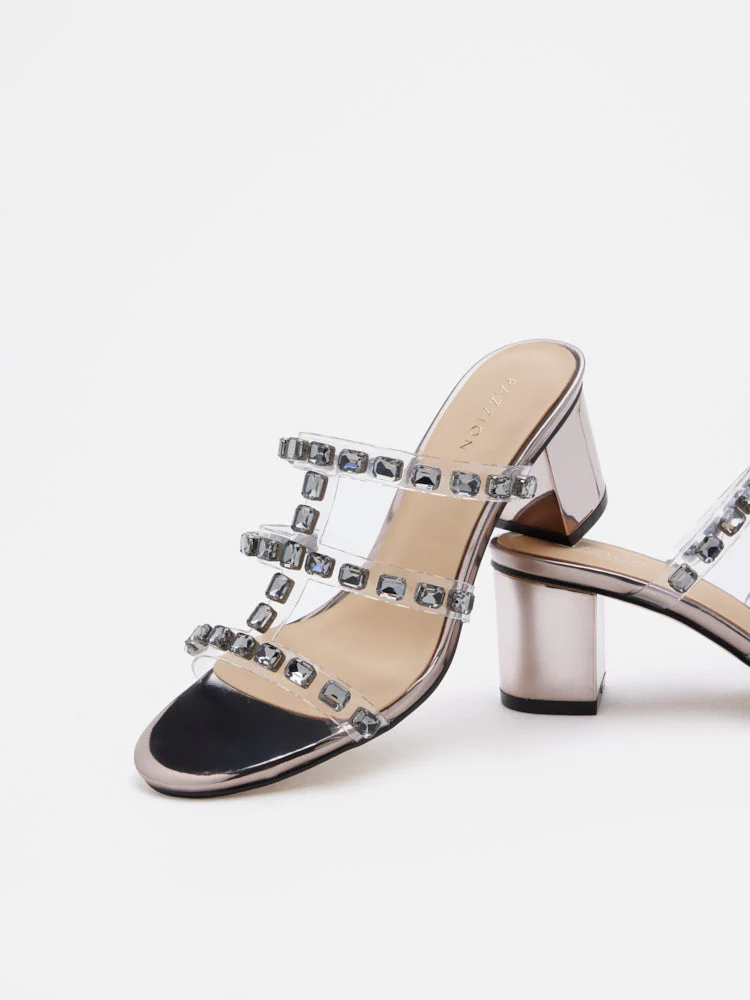 Miuccia Diamante Embellished Block Heel Sandals - Image 4
