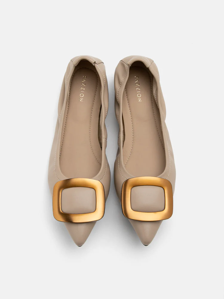 Gilda Brass Pointed Toe Flats - Image 10