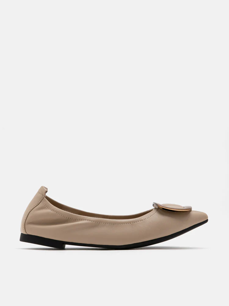 Gilda Brass Pointed Toe Flats - Image 6