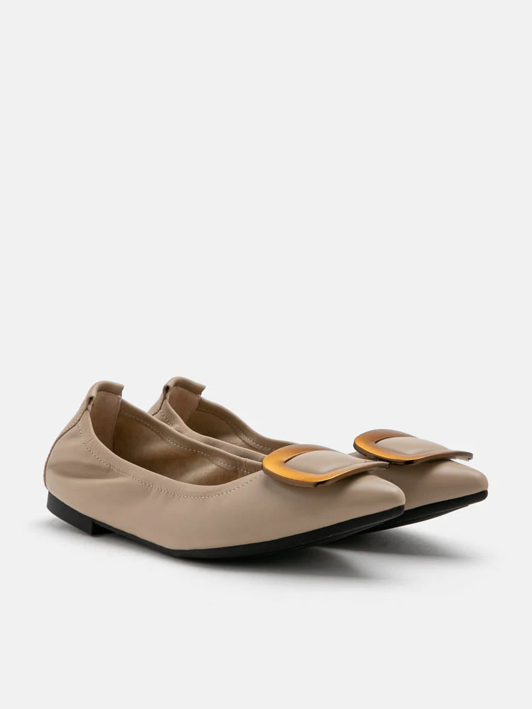 Gilda Brass Pointed Toe Flats - Image 8