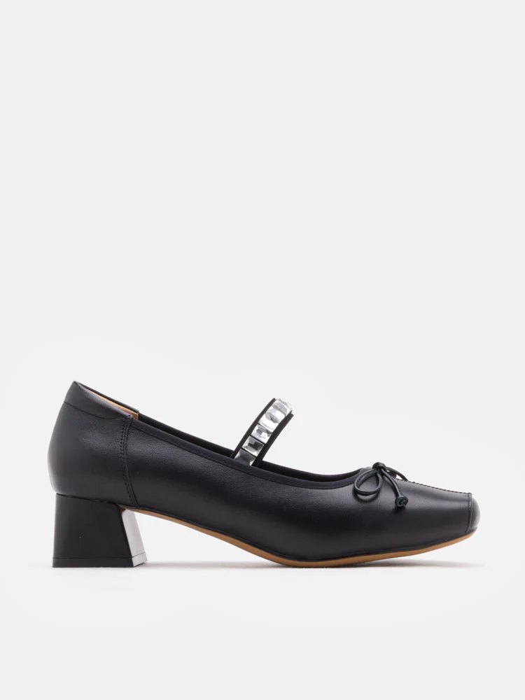 Billie Crystal-Embellished Bow Mary Jane Heels - Image 8