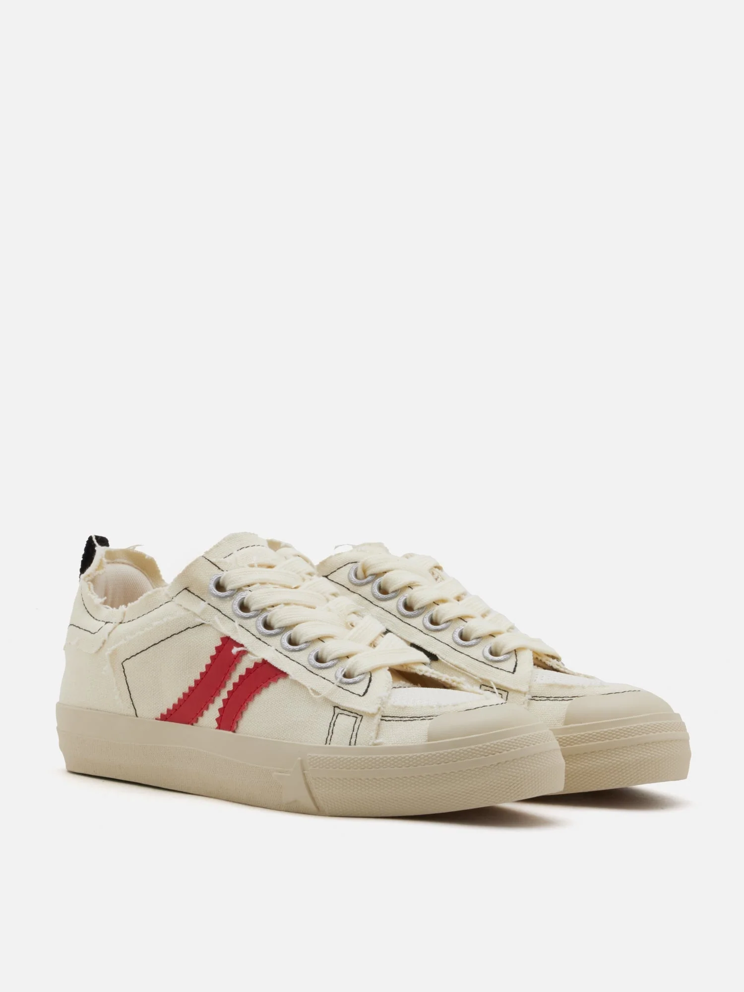Claudi Asymmetric Stripe Frayed Sneakers - Image 3