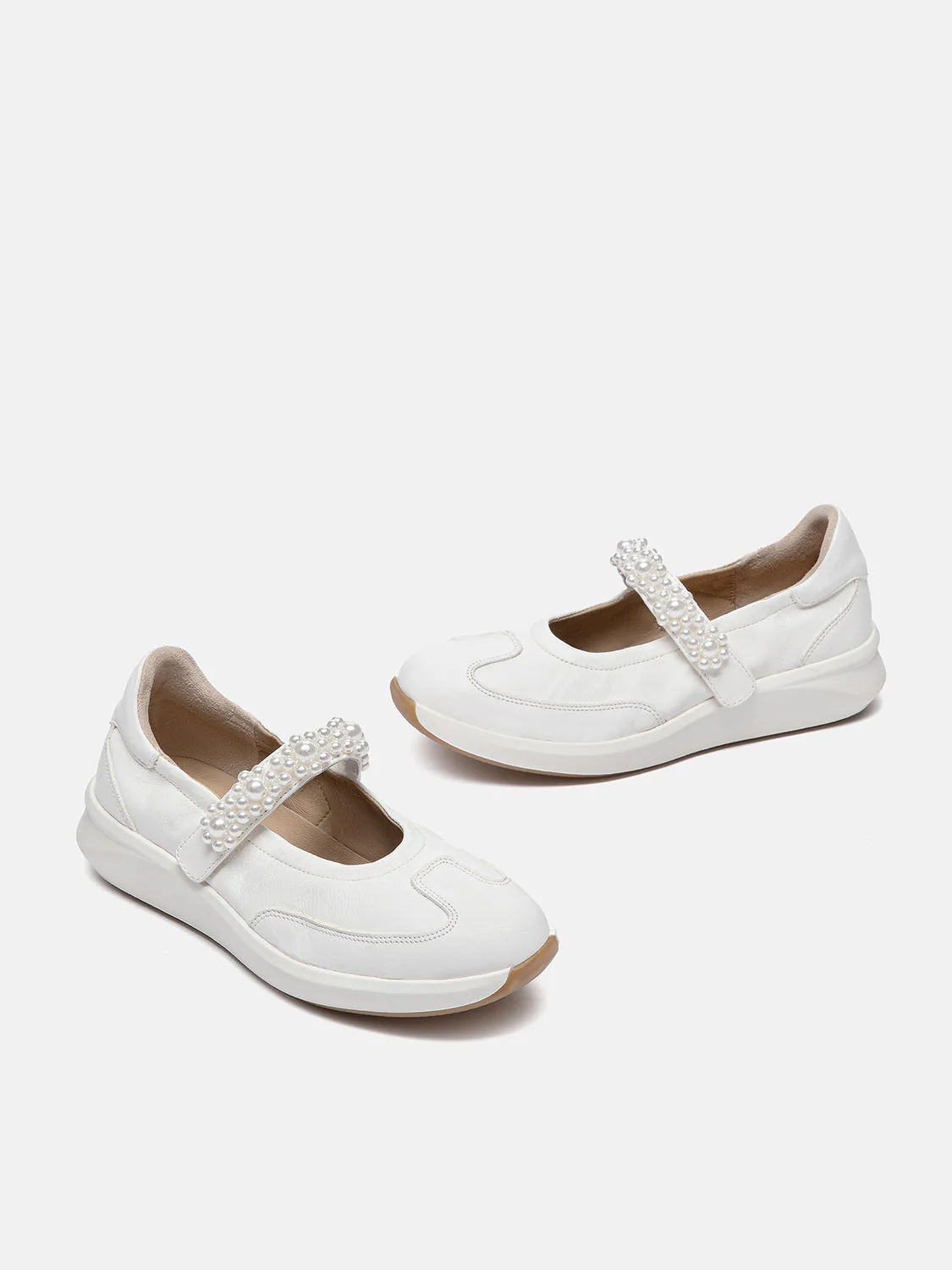 Arlise Pearl Embellished Leather Mary Janes - Image 4