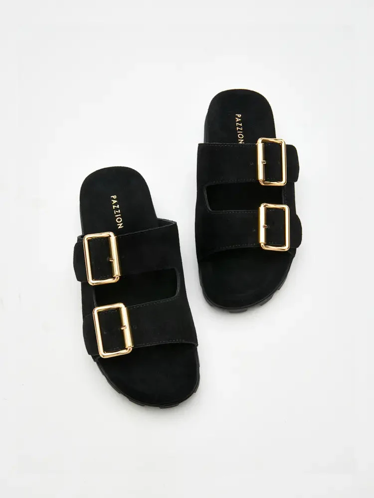 Alaia Buckled Suede Slides - Image 14