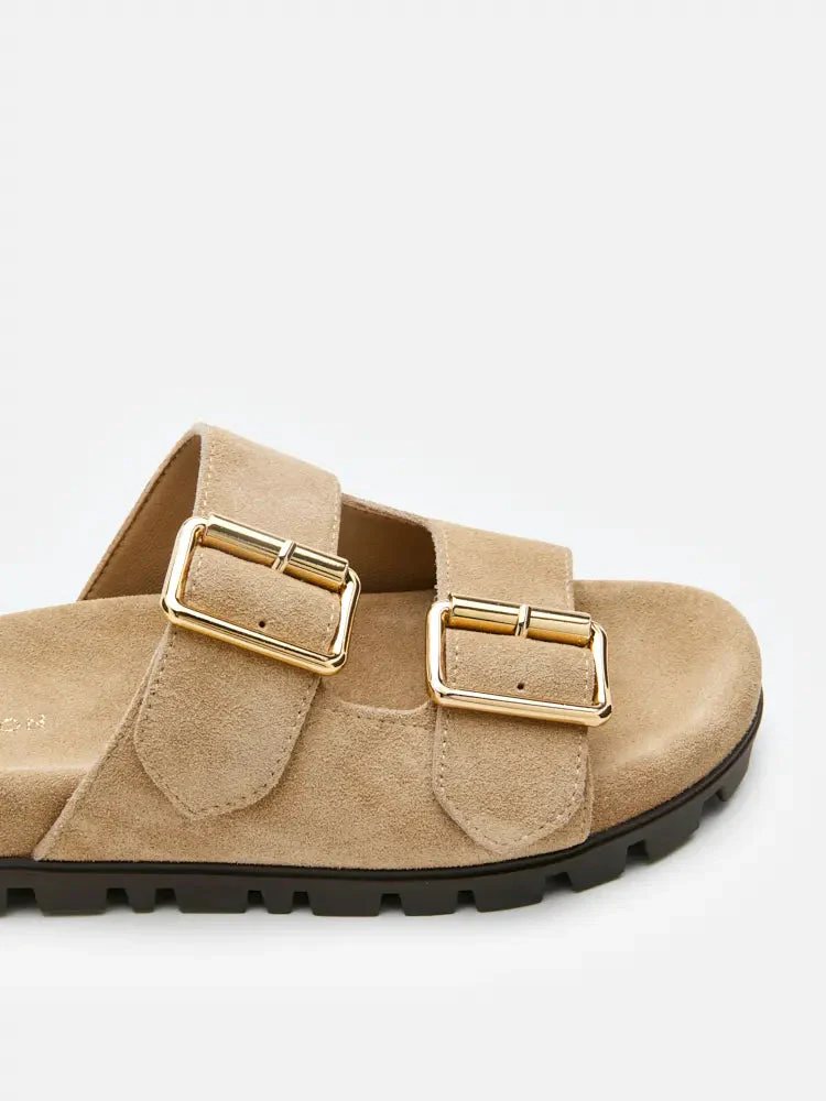Alaia Buckled Suede Slides - Image 4