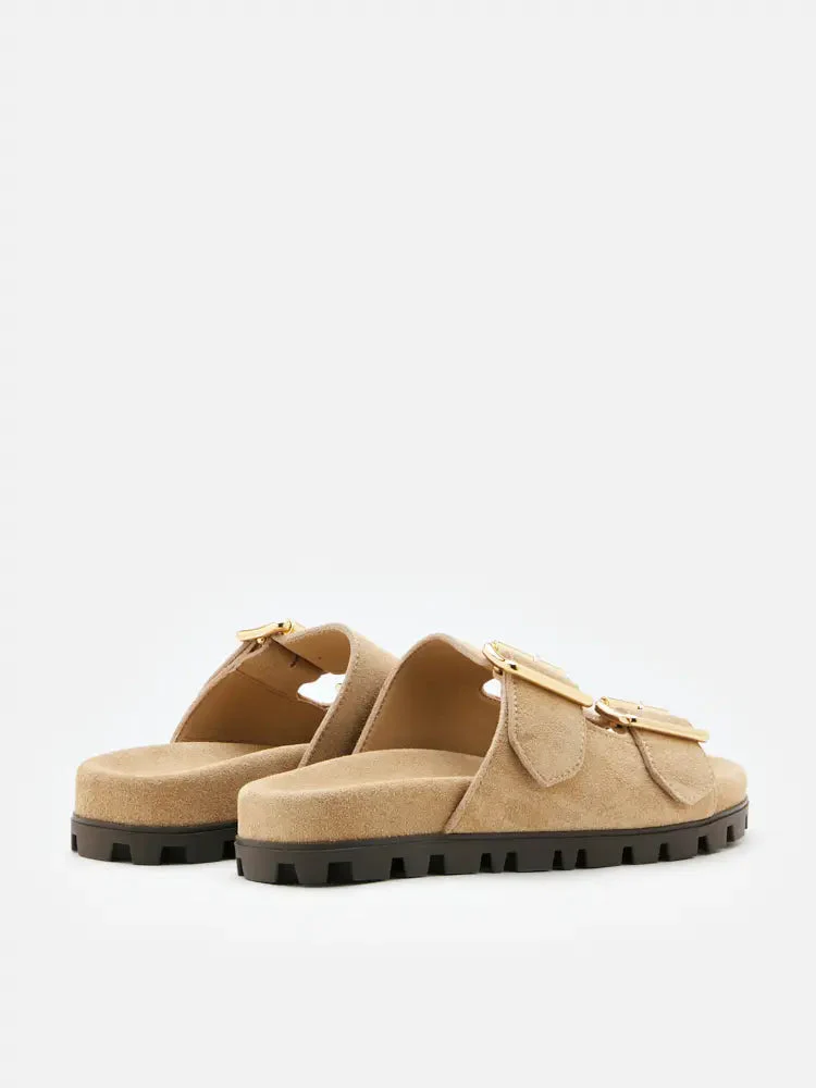 Alaia Buckled Suede Slides - Image 8